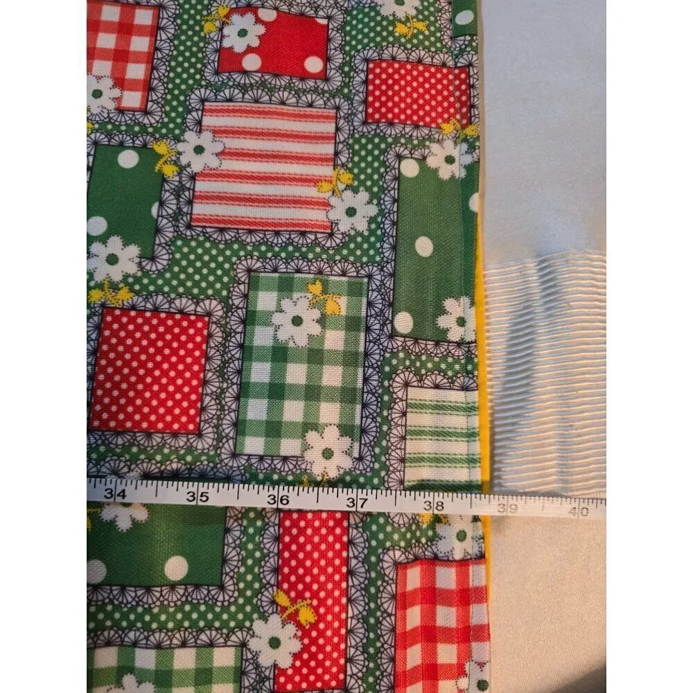 Vintage 60s 70s Granny Floral Patchwork Retro Throw Blanket